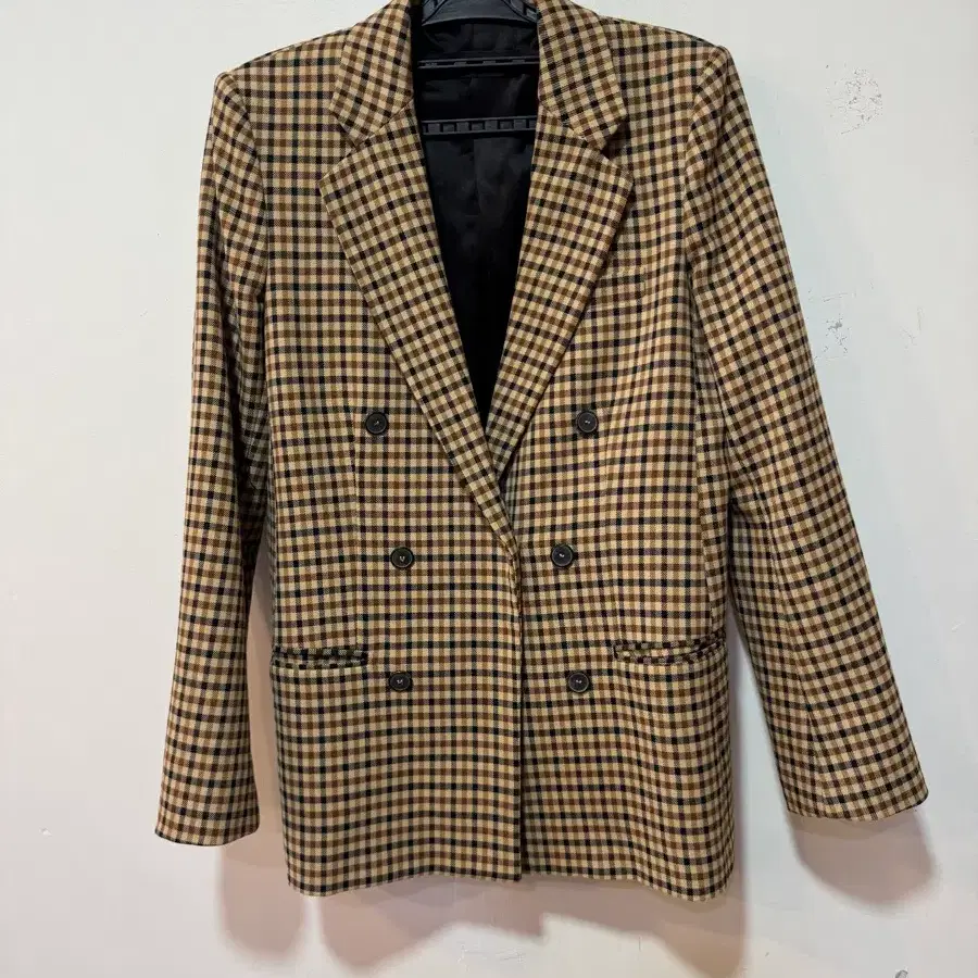 ZARA WOMAN 체크 더블 자켓 M