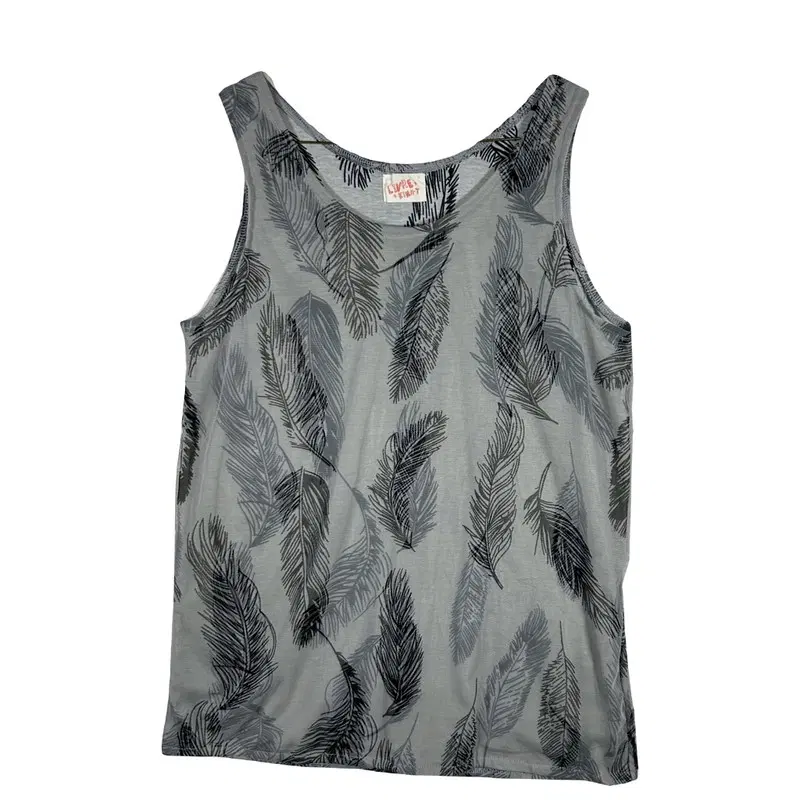 LIVRE 깃털 패턴 민소매티 [M] 내추럴 보태니컬룩 폴리에스터 100% 혼방