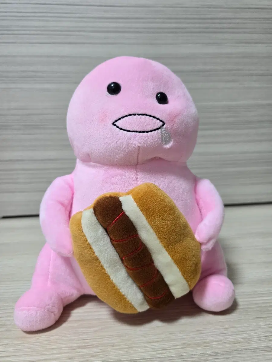고전문구 고전완구 분홍색 핑크색 지방이 핫도그 봉제인형 25cm