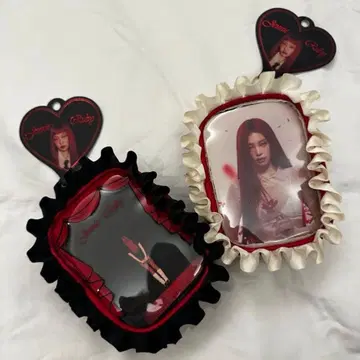 JENNIE 제니 MINISO 중국 한정판 프릴 파우치 블랙 화이트 세트