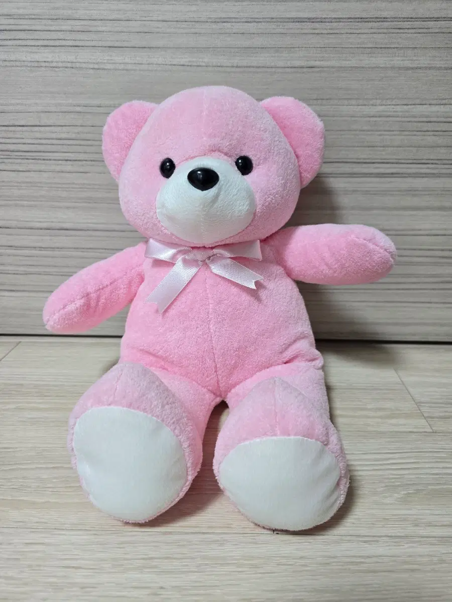 새상품 핑크색 분홍색 테디베어 곰돌이 봉제인형 아기 애착인형 35cm