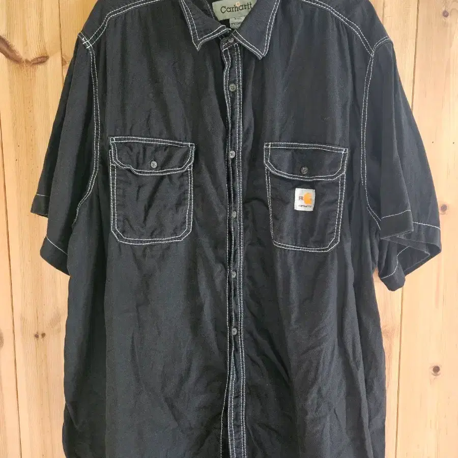 칼하트(Carhartt) FR 반팔 워크 셔츠 블랙 (XXL/100% 면)