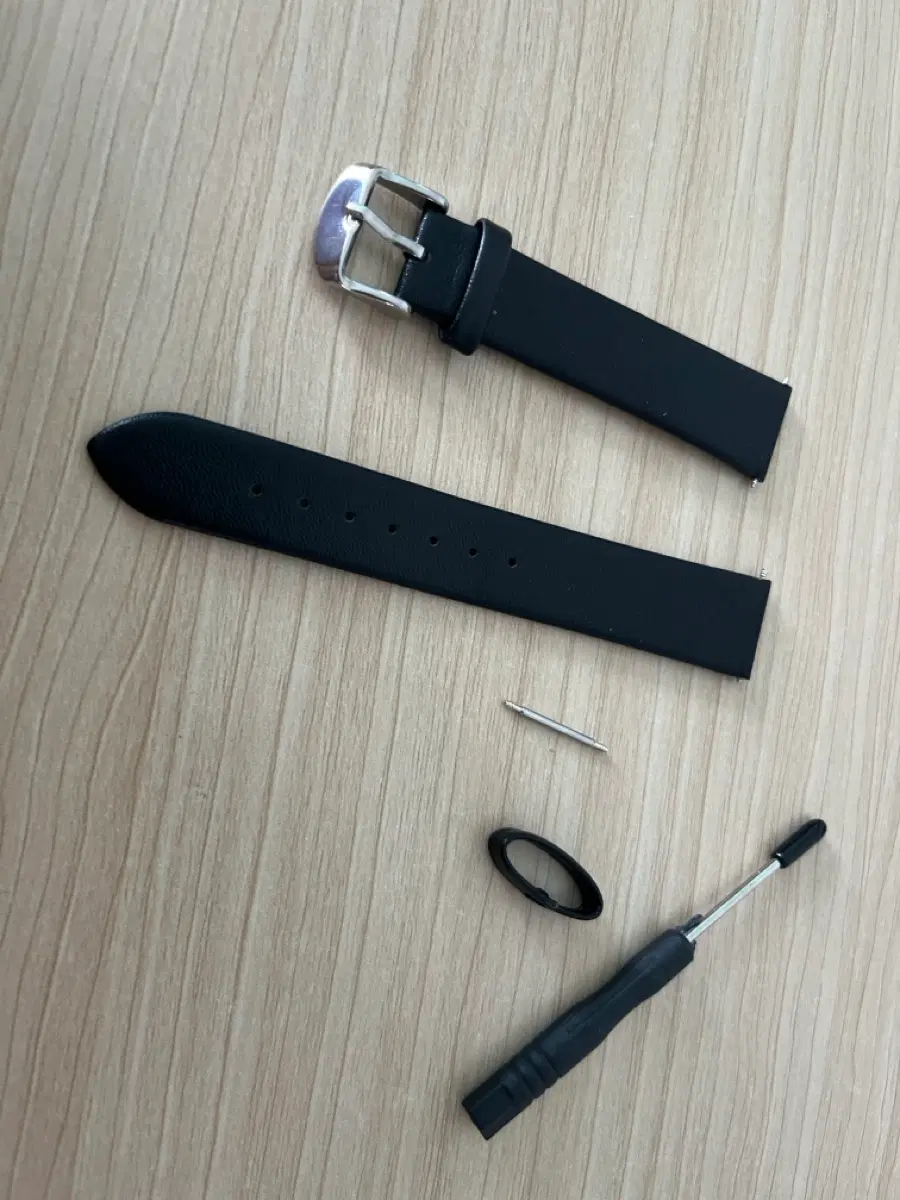 가죽 시계줄 18mm 블랙 2종 일괄