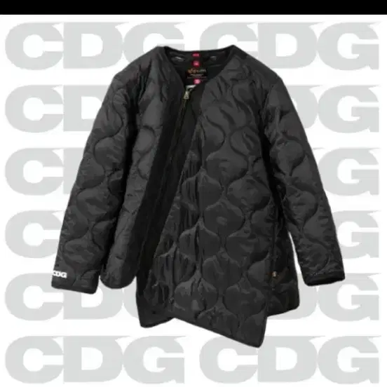 CDG 꼼데가르송 퀼팅 알파 바이어스 자켓 블랙