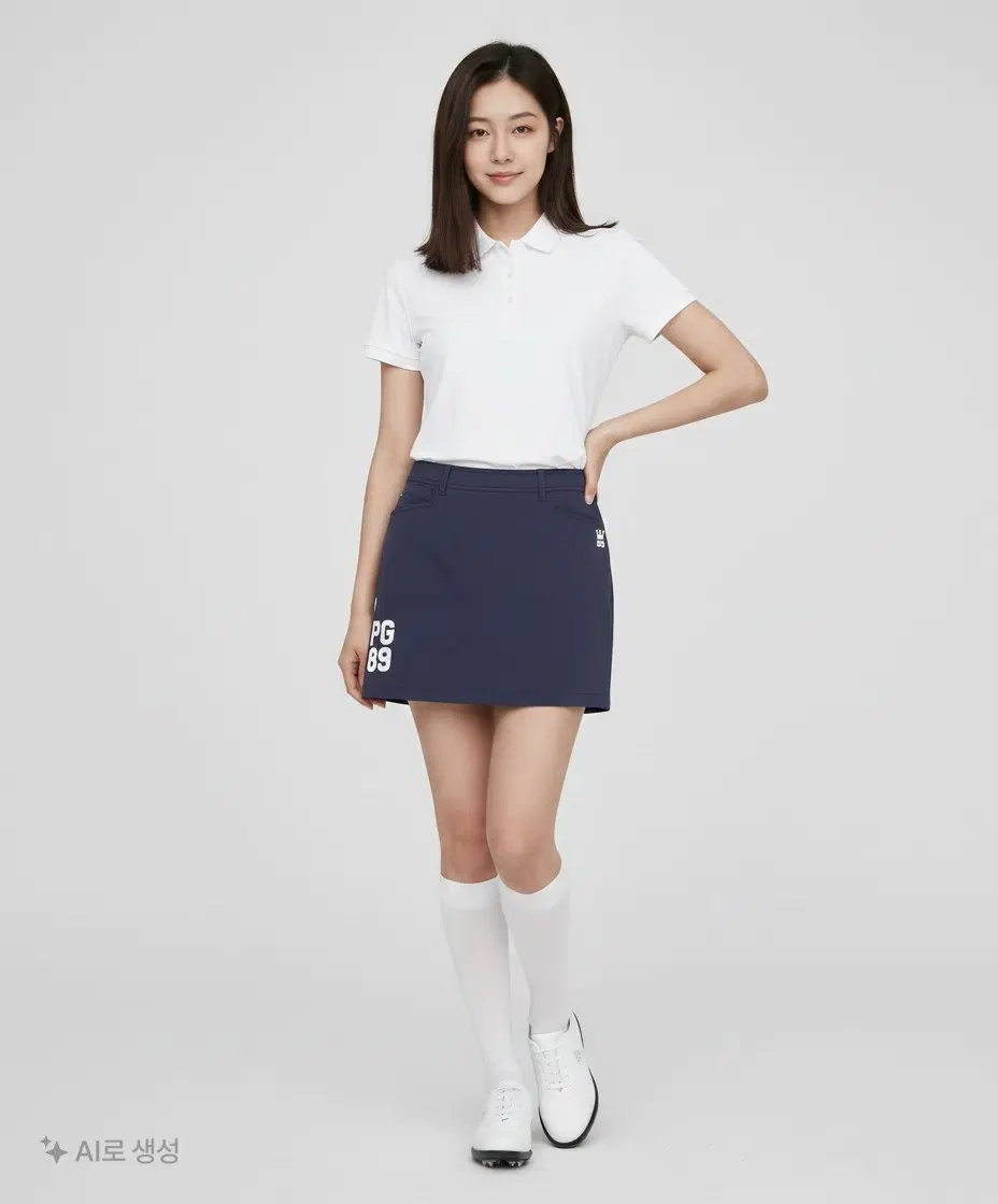 파리게이츠여성  로고자수 포인트 큐롯 스커트-0(25)