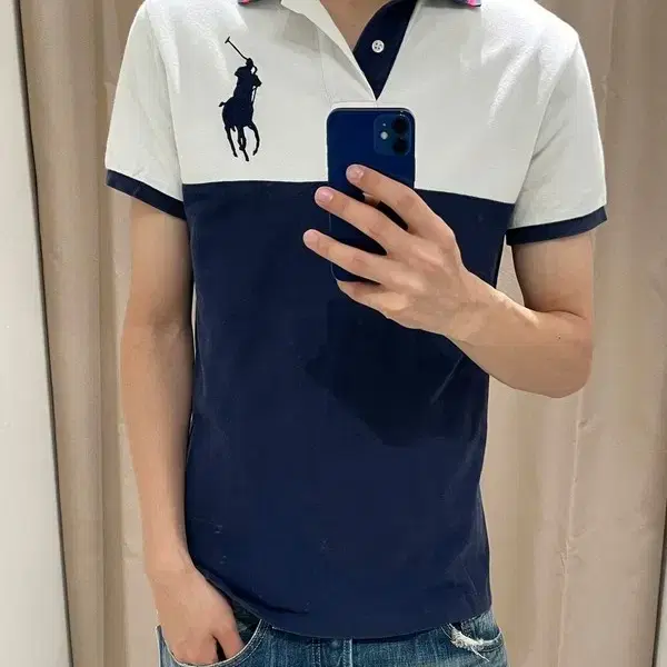 폴로 랄프로렌 클래식핏 배색 빅포니 반팔 카라 티셔츠 R2874