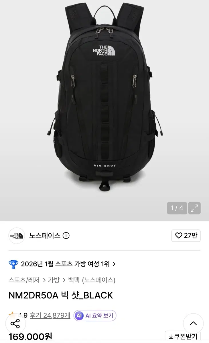 노스페이스 빅샷 백팩