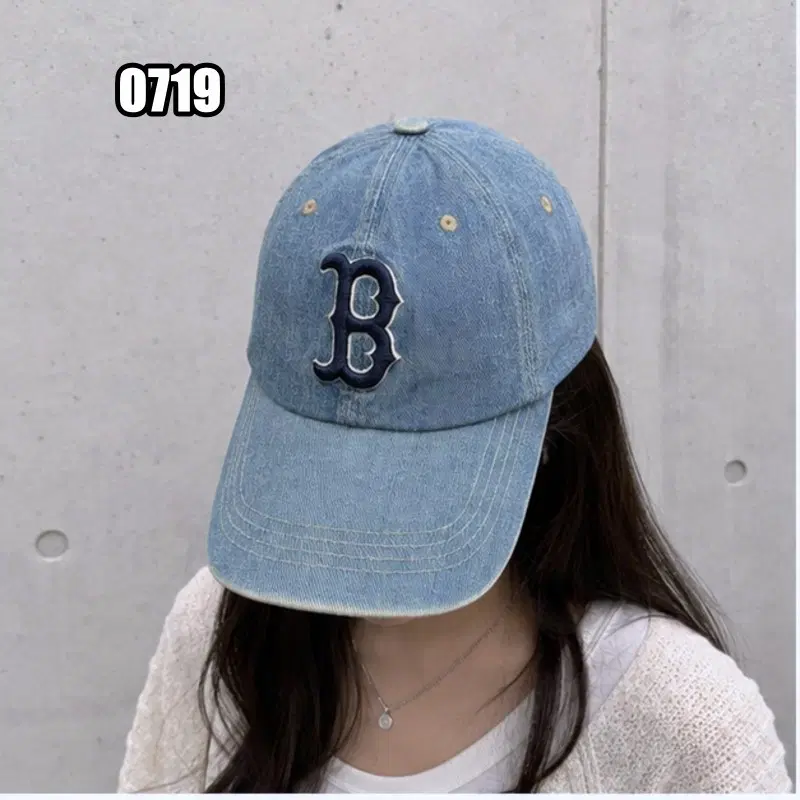 MLB 베이직 데님 언스트럭쳐 볼캡 보스턴 레드삭스