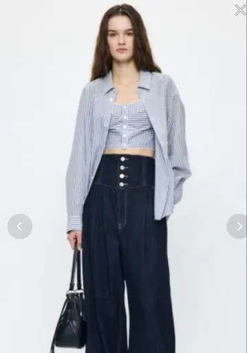 [ OVER SHIRT & BUISTIER 오버 셔츠 & 뷔스티에 세트 ]