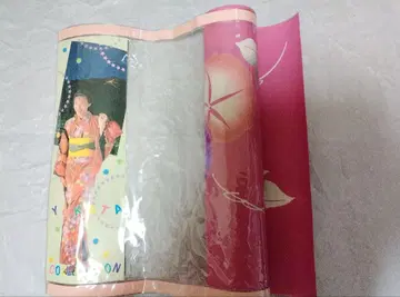 새상품급 옷감 기모노 원단 나팔꽃 핑크