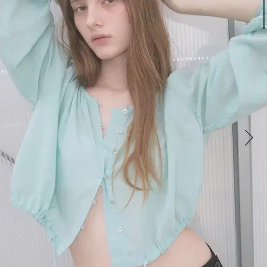 릴리코츠 파인 블라우스 민트