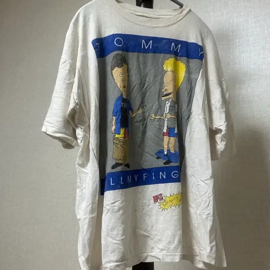 90s 원스티치 비비스 앤 버트헤드 타미힐피거 패러디 티셔츠