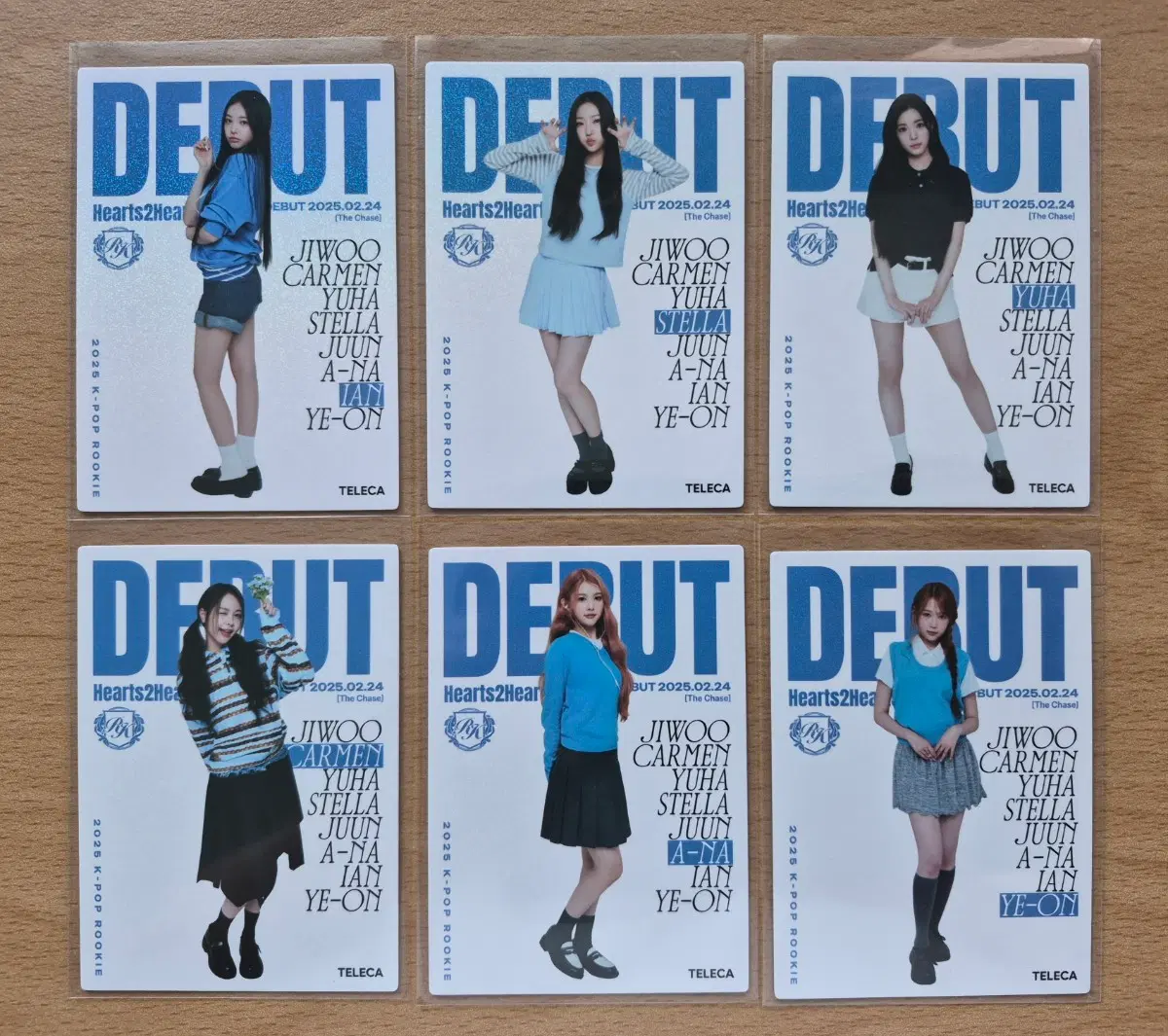 2025 테레카 KPOP 루키 하츠투하츠 매거진 포토카드 6장랏 판매합니다.