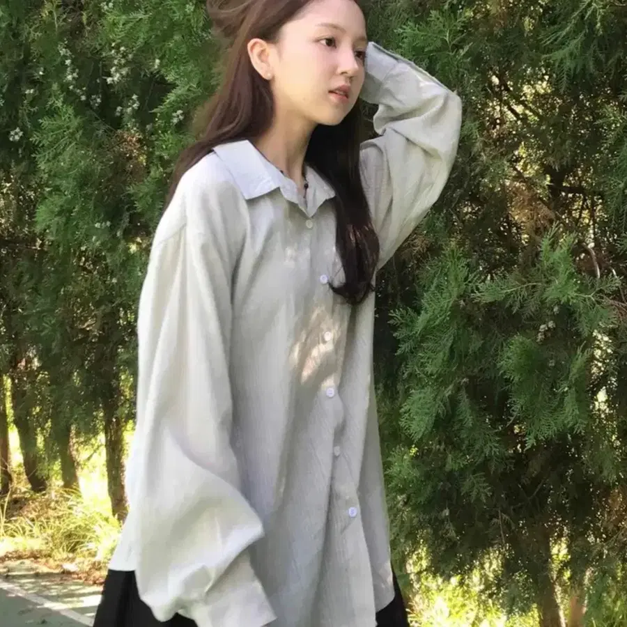 모니몽 미니멀 여리 루즈핏 남방 셔츠 에이블리