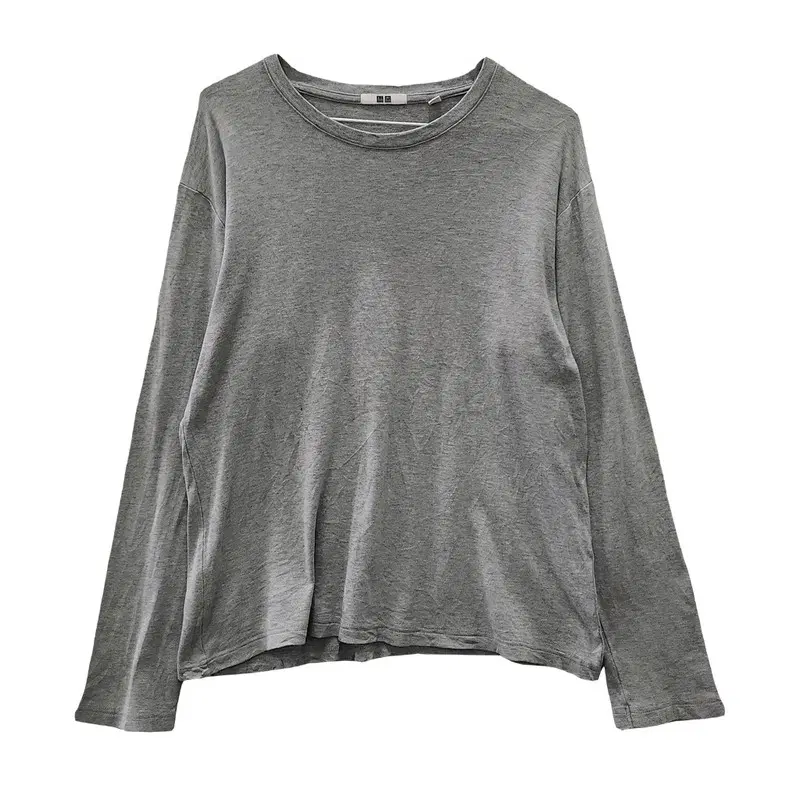 UNIQLO 유니클로 빈티지 미니멀 그레이 긴팔 티