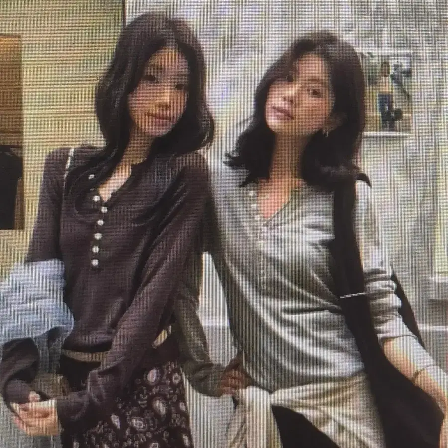 (해외배송)단추 포인트 긴팔 티셔츠 7컬러