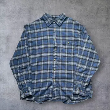 IZOD JEANS 구제 의류 라이트 플란넬 셔츠 긴팔 블루 체크 L