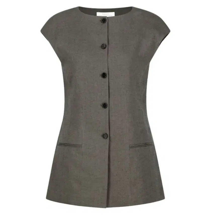아모멘토 linen curved vest 카키