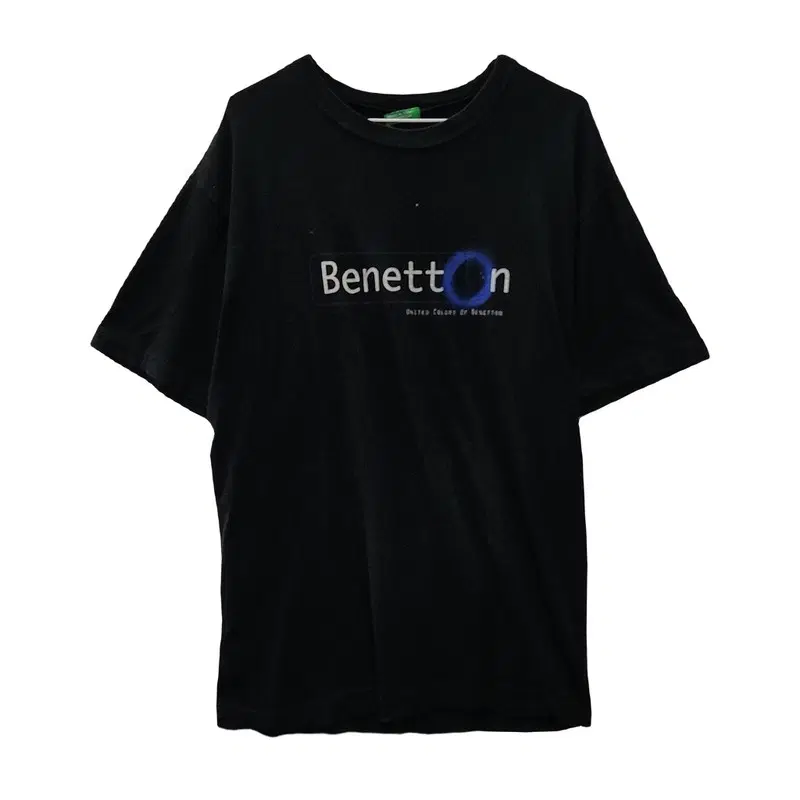 BENETTON 베네통 시그니처 로고 블랙 반팔 티 MADE IN ITALY
