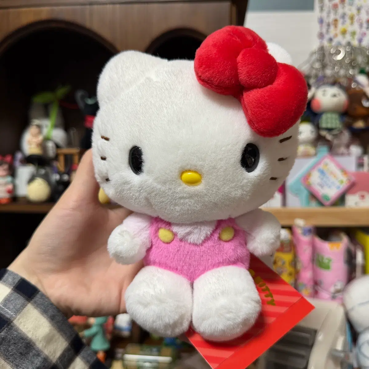 헬로키티 인형 핑크 멜빵