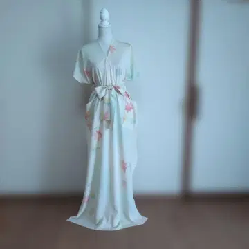 여름 기모노 명주 맥시 길이 원피스 리본 포함. 기장은 원하시는 대로 맞춤 제작해 드립니다.