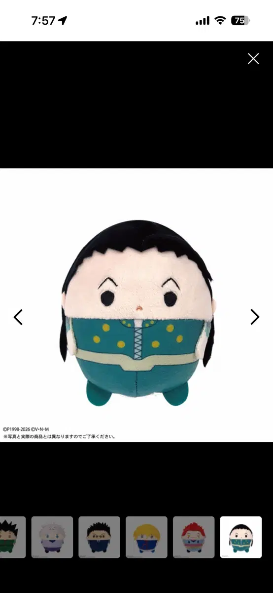 헌터헌터 후와코로링 누이 봉제인형 이르미(곤 교환)