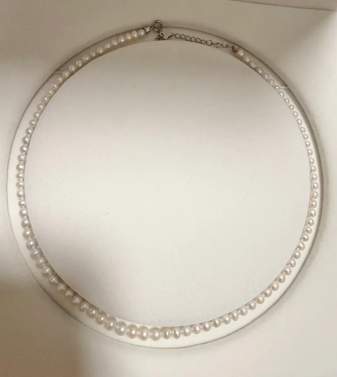 새상품) 담수진주 진주목걸이 4mm+ 39+5cm 연장 s925고리