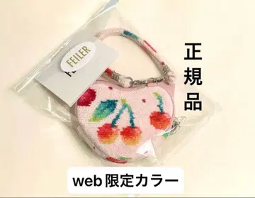 WEB 한정판 페이러 체리도트 하트형 파우치 페일 핑크 파우치