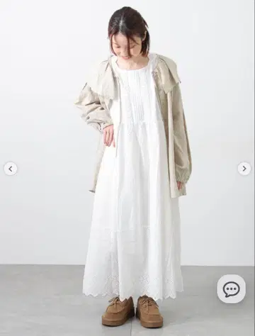 사만사 모스모스 스캘럽 레이스 페치 원피스 M