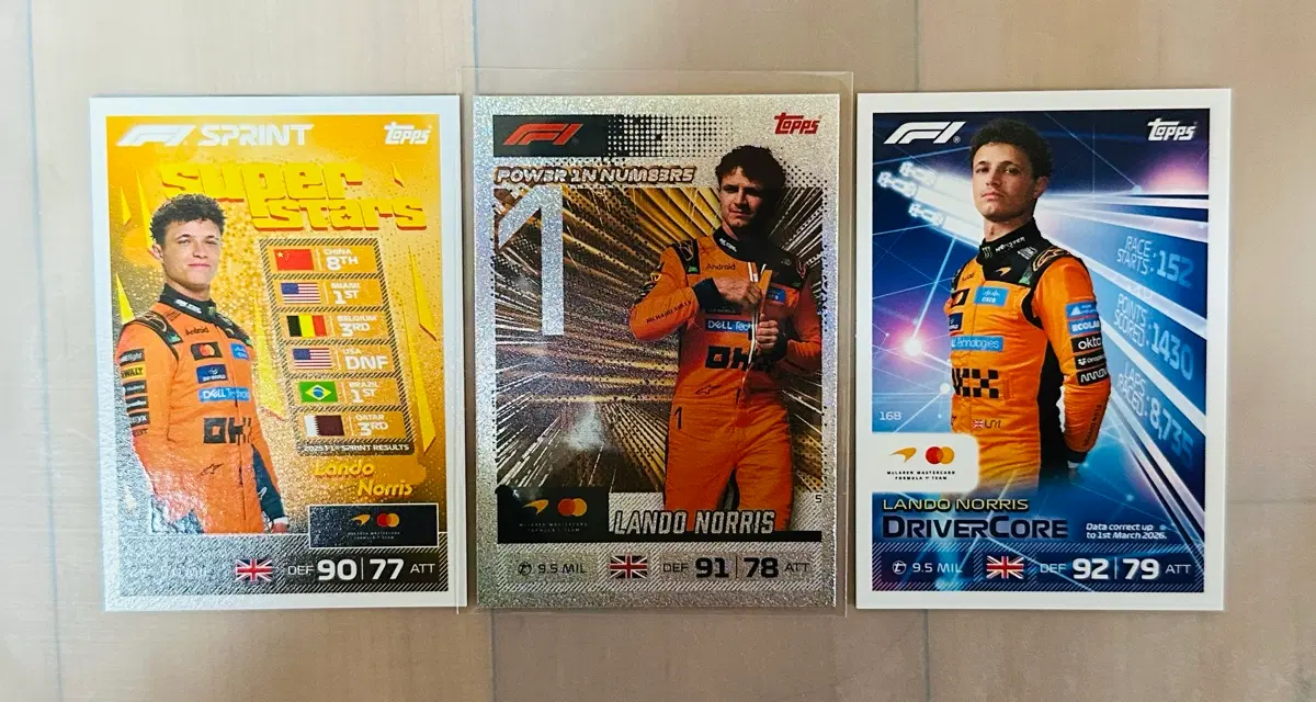2026 F1 탑스 터보 어택 랜도 노리스 카드 일괄