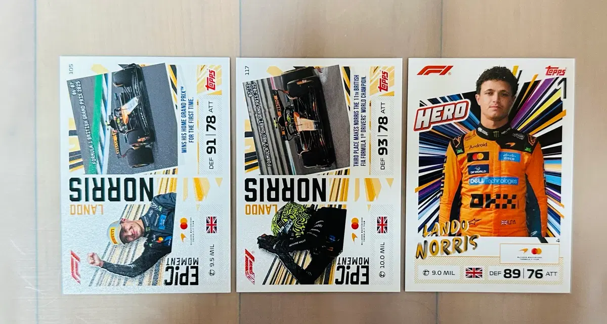 2026 F1 탑스 터보 어택 랜도 노리스 카드 일괄