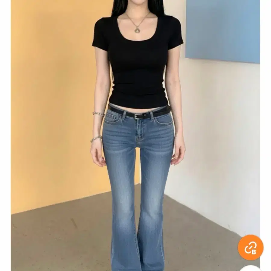 반팔티 모찌 쫀쫀 블랙 글램핏 U넥 크롭 스판 레이온 슬림핏 기본 티셔츠 슬림티