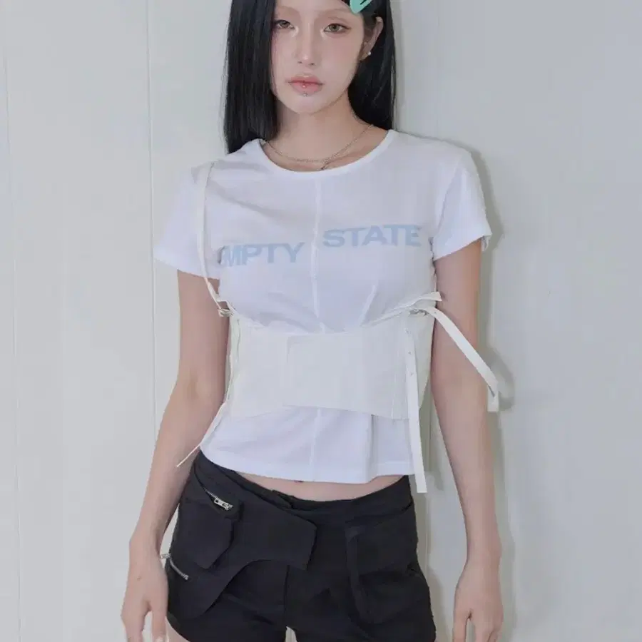 사일프레이 Corset Layered Sleeveless Top / White