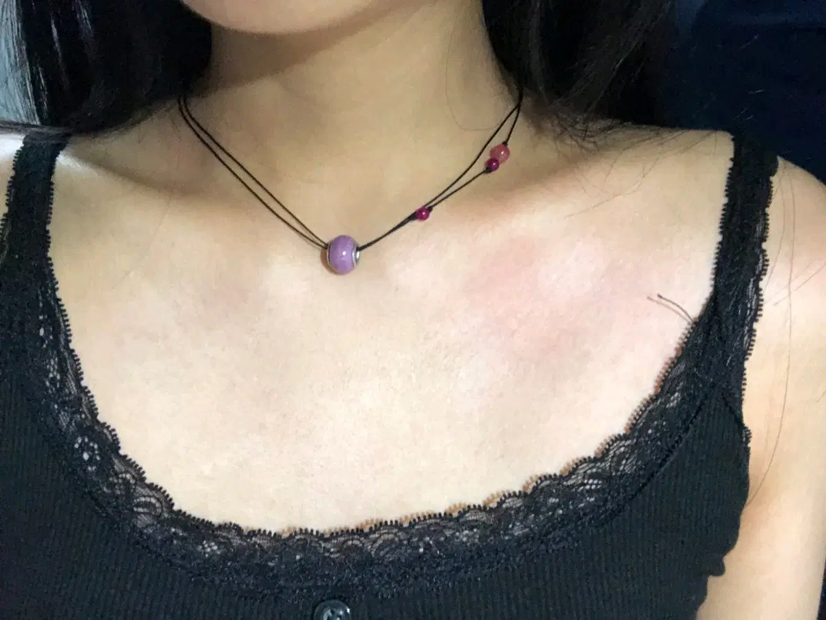 [자정몽환] 펑키 비즈 끈 목걸이