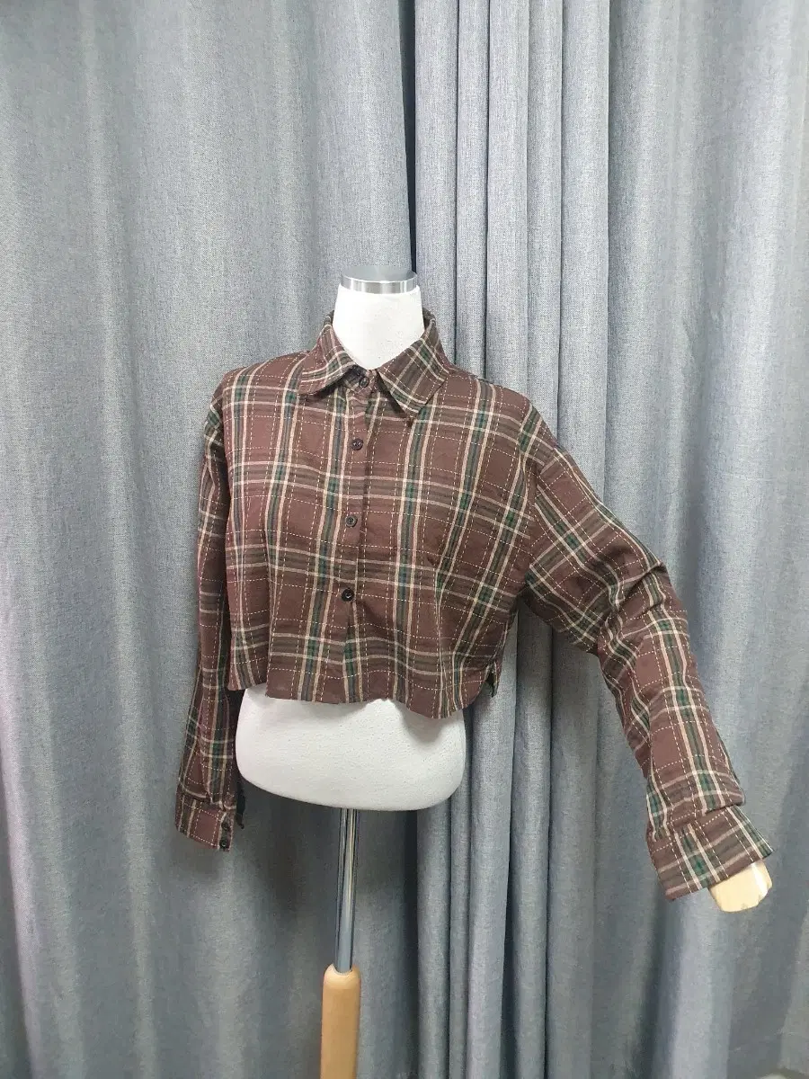 브라운 체크 남방