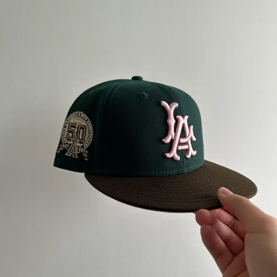 희귀 뉴에라 59fifty LA 에인절스 그린 피티드캡