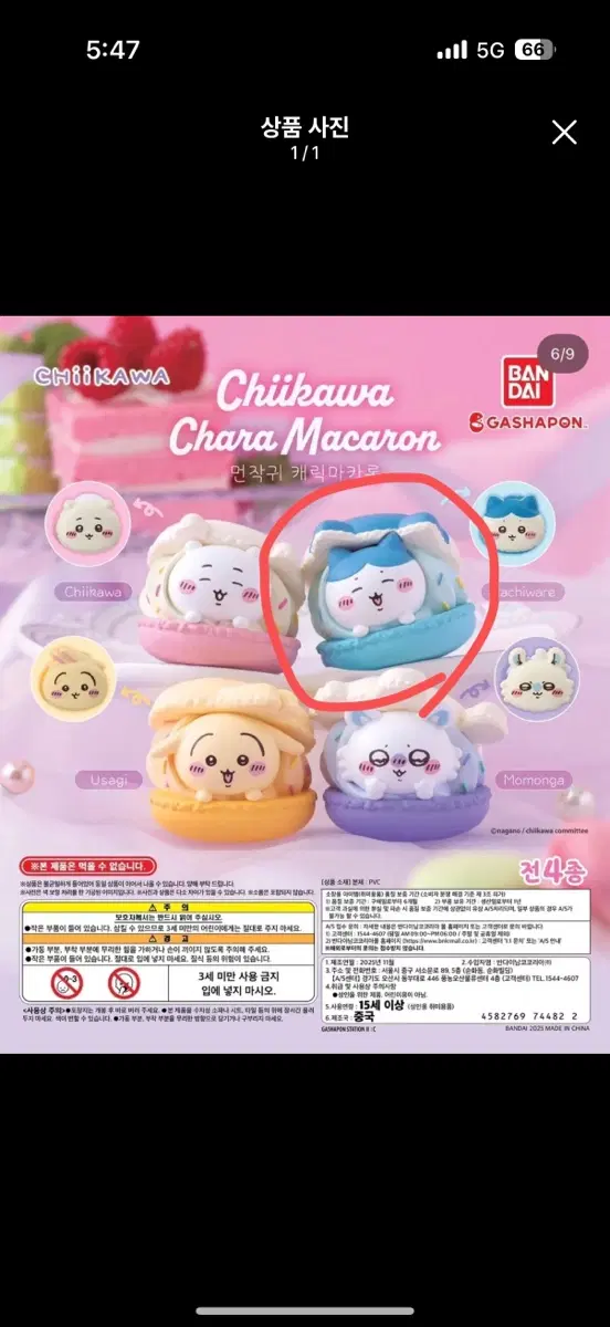 치이카와 캐릭마카롱 가챠 하치와레