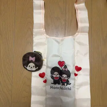 몽치치 봉제 인형 파우치 에코백 세트