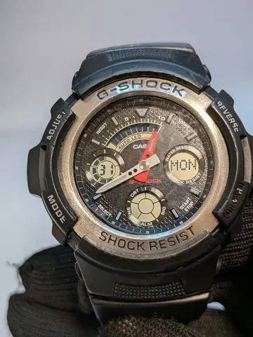 [ CASIO G-SHOCK ] AW-590 아나데지 블랙 배터리 교체 완료