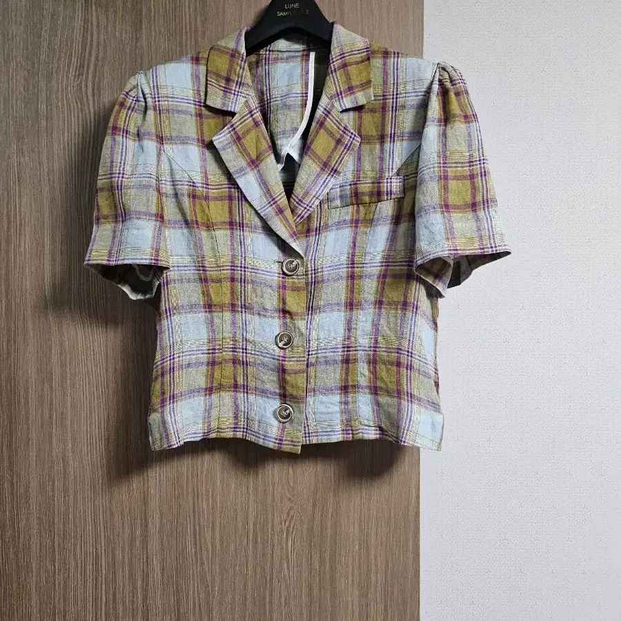 JS뉴욕 체크 린넨 자켓