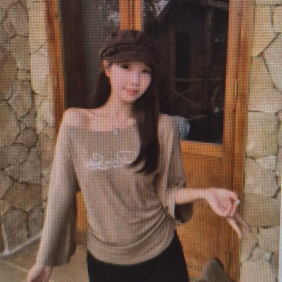 (해외배송)베이지 오프숄더 티셔츠
