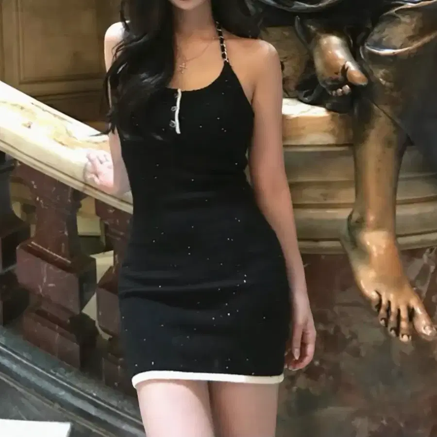 미야우웜 Twinkle Way Shimmer Halter Dress