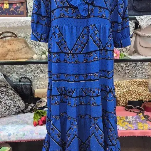 LAP 랩 티어드 롱원피스 55 66 77 프리사이즈