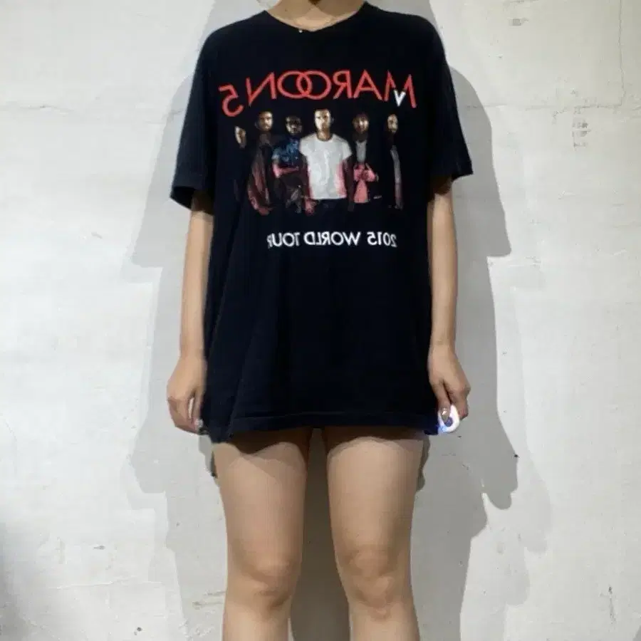 마룬5 Maroon 5 2015 월드 투어 미제 밴드 티셔츠 L