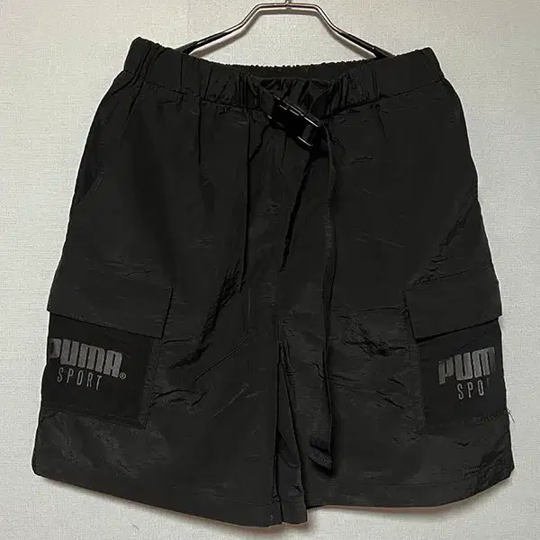 PUMA 푸마 스포츠 나일론 벨티드 남자 카고 반바지 블랙 M 30