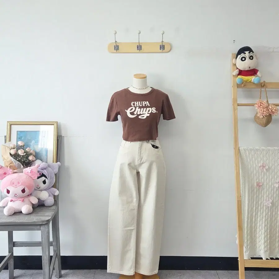빈티지 만원샵 무신사 스탠다드 아이보리 청바지