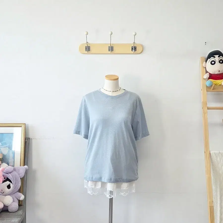 빈티지 만원샵 celebshop 스카이블루 트윙클 반팔티