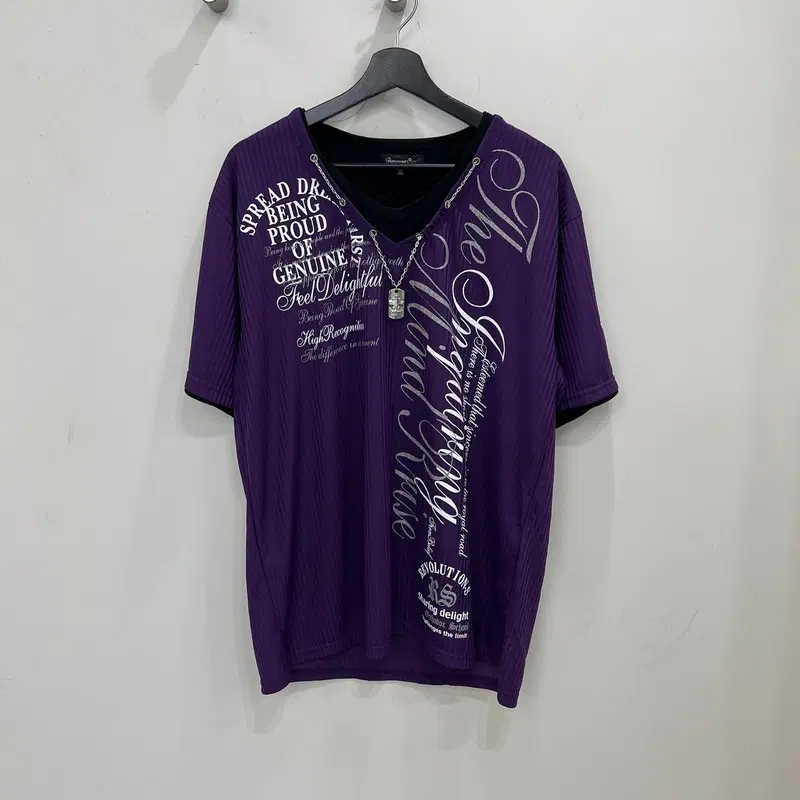 레터링 레이어드 펑크 반팔 r4368