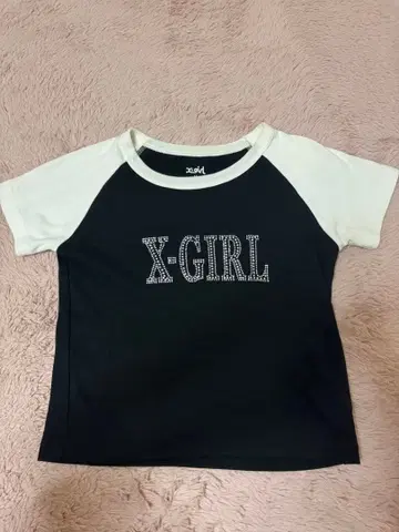 X-girl 라이트스톤 미니T셔츠 블랙 M