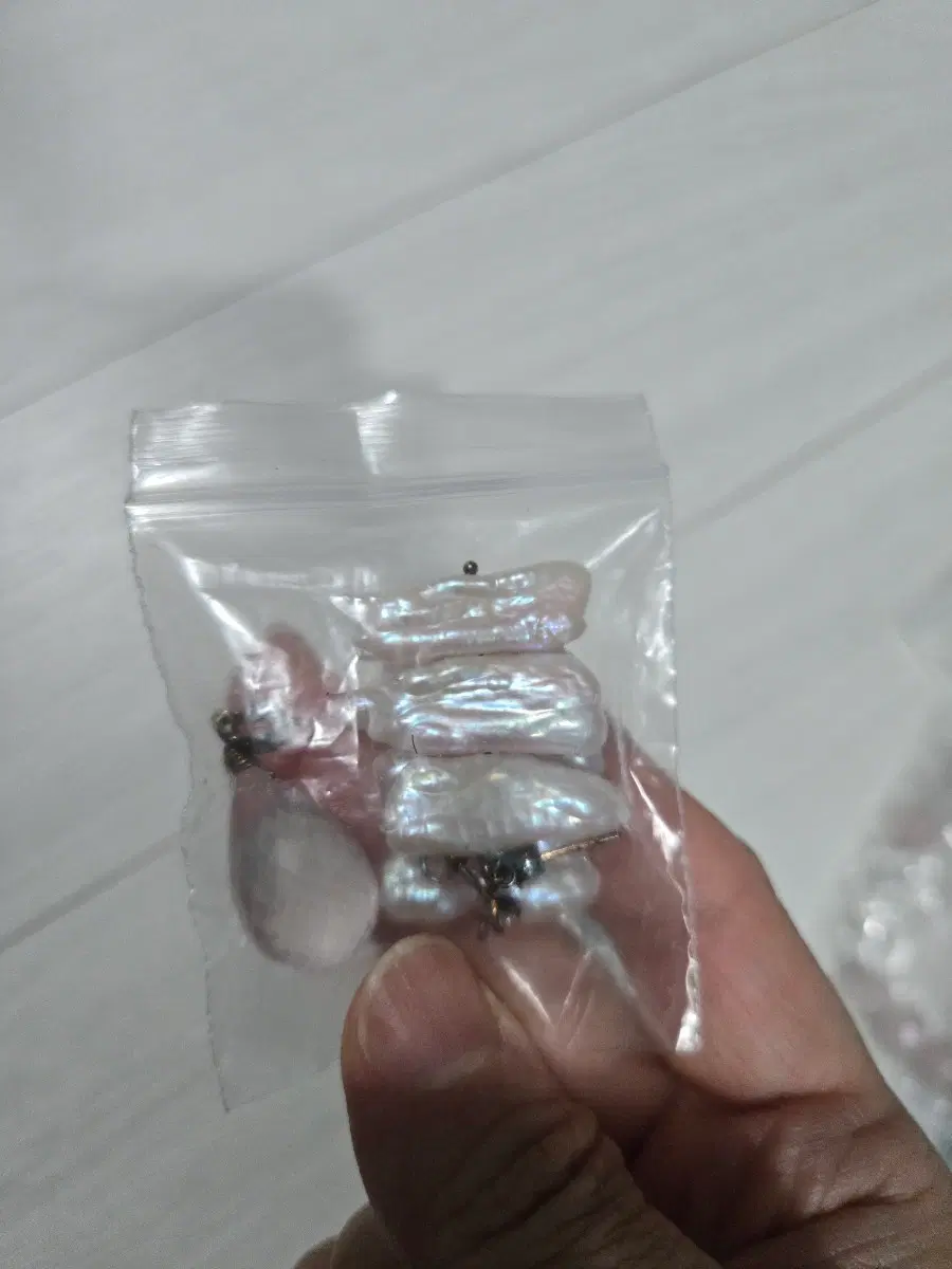 분홍 바로크귀걸이+로즈쿼츠 팬던트